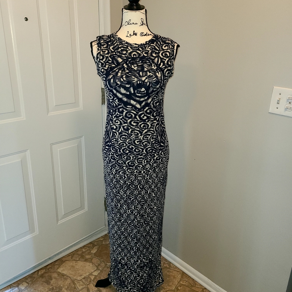 Navy blue Fuzzi sleeveless long dress